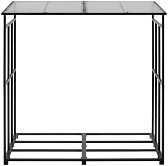VEVOR Firewood Rack with Sloped Roof, 4 ft Outdoor Firewood Holder, 1/4 Cord ...