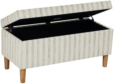 HomePop Malmo 36" Storage Bench - Gray & Cream Stripe