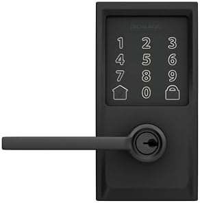 Schlage Encode Smart WiFi Lock, Lever Handle, Century Trim, Matte Black