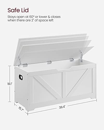 VASAGLE Storage Chest with 2 Safety Hinges, 15.7 x 39.4 x 18.1 Inches