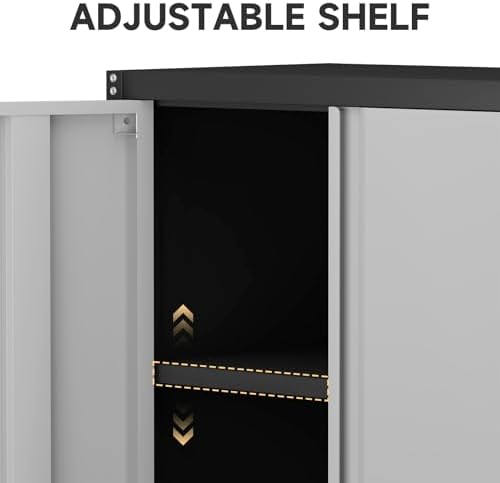 Locking Metal Wall Cabinet, 28" Metal Storage Cabinets with Doors and Sh...