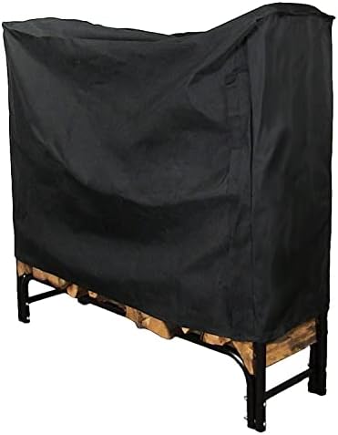Sunnydaze 4-Foot Firewood Log Rack Cover, Black