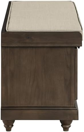 OSP Home Furnishings Dover Coastal Lift-Top Storage Bench with Shutter Face S...