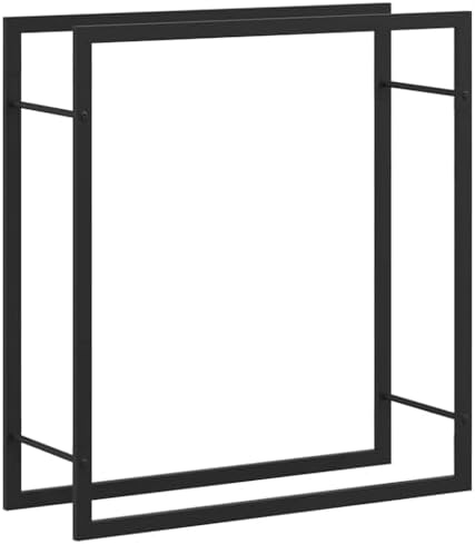 vidaXL Firewood Rack Matt Black 31.5"x11"x33.9" Steel