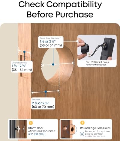 eufy Security Smart Lock C33, Keypad Door Lock with Handle, Built-in Wi-Fi