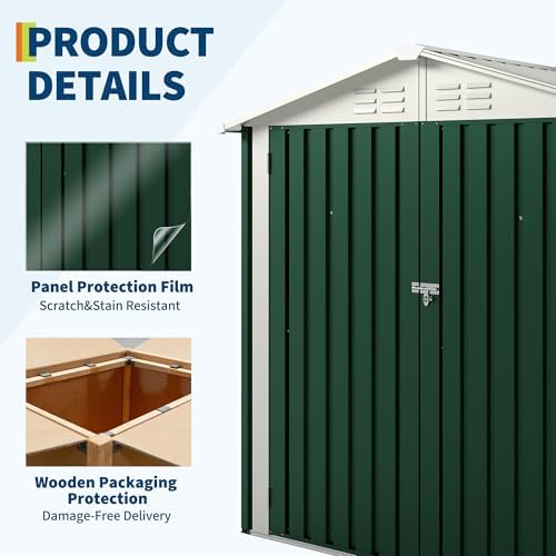 Garvee 6x4 FT Storage Shed – 130 Cu Ft, Sloped Roof, Weatherproof