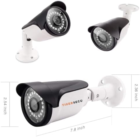 TIGERSECU 2MP Metal Long Range Security Camera for TVI/CVI/AHD/CVBS DVRs