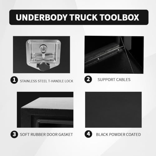 24 Inch Underbody Tool Boxes Set of 2,Underbody Truck Box w/T-Handle Latch an...