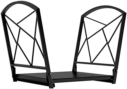 Fire Beauty Folding Iron Firewood Log Rack for Indoor & Outdoor Storage