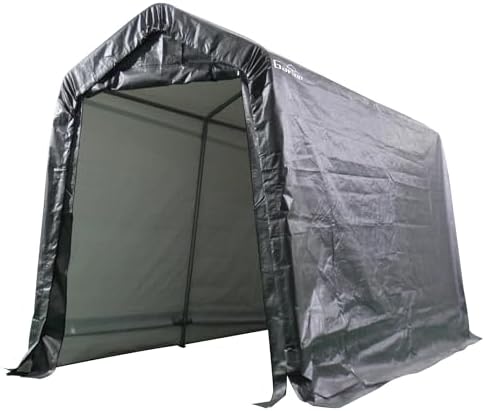 GARTOO 6' x 7' Outdoor Storage Shelter Shed, Gray