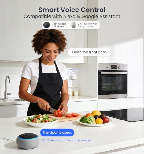 Veise VE018 Fingerprint Keypad Smart Door Knob Handle Lock, Matte Black