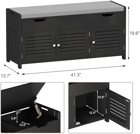 ChooChoo Shoe Storage Bench with Lift Top Storage & Cushioned Seats