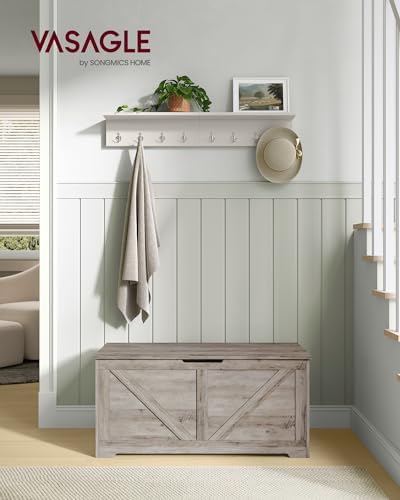 VASAGLE Storage Chest with 2 Safety Hinges, 15.7 x 39.4 x 18.1 Inches