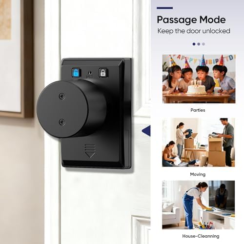 Fingerprint Smart Keyless Entry Door Lock Knob Biometric Keypad Digtal Lock