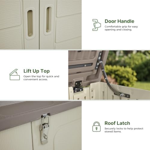 Macrout 25 Cu Ft Outdoor Storage Cabinet with Shelves, Waterproof ST5737