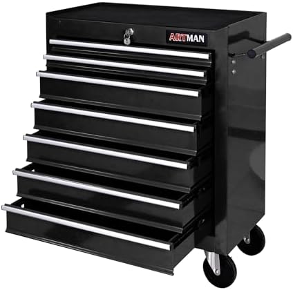 7 Drawers Rolling Tool Cart on Wheels, Multifunctional Organizer Tool Chest T...