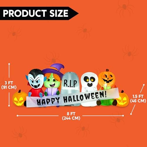 Joiedomi 8 FT Long Inflatable Halloween Decor Outdoor, Halloween Blow Up Deco...