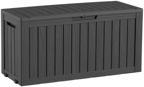 ROJIK 149 Gallon Outdoor Storage Box Waterproof,Weatherproof Deck Boxes Outdo...
