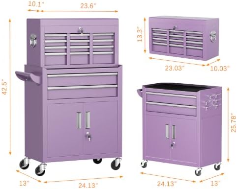 INTERGREAT Tool Chest, Assembled 8-Drawers Rolling Tool Chest with Wheels, De...