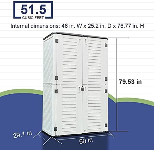 Kinying Outdoor Storage Cabinet, Vertical Storage Shed Perfect to Store Patio...
