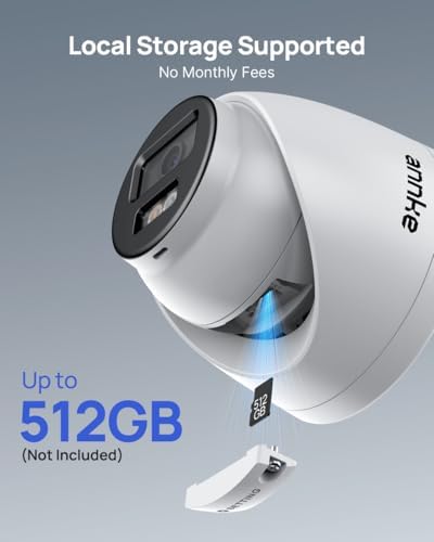ANNKE 4K/8MP Dome PoE Security Camera Outdoor, Color Night Vision, White