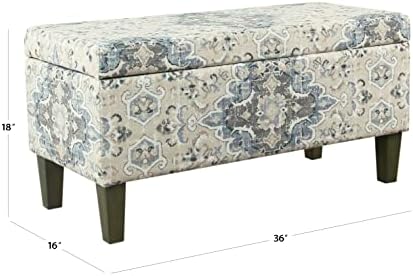 HomePop 36" Decorative Storage Bench - Antiqued Blue