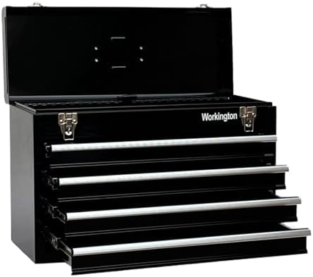 Workington Portable Metal Tool Chest with 4 Drawers, 20" 4-Drawer Tool C...