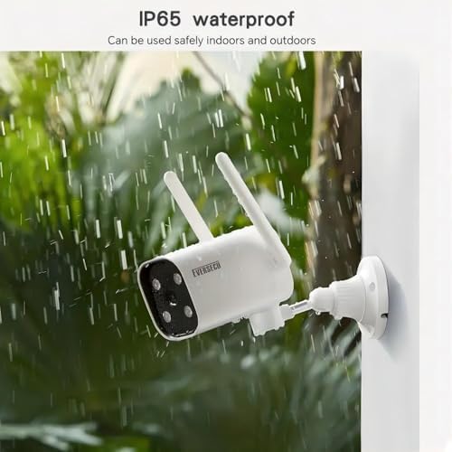 EVERSECU 2K WiFi PTZ Bullet Camera, Outdoor/Indoor, Pan/tilt, 2-Way Audio, Ni...