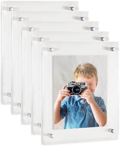 ArtToFrames 12x36 Inch Double Panel Floating Acrylic Picture Frame comes (5 P...