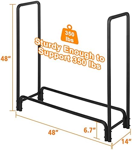 AKSG 4ft Firewood Rack Outdoor Heavy Duty Firewood Storage Rack Easy Assemble...