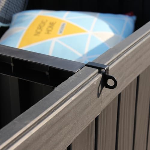 BTEXPERT 150 Gallon Large Resin Deck Box, Outdoor Storage Container with Meta...