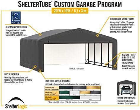 ShelterLogic ShelterTube Garage & Storage Shelter, 20' x 23' x 10...