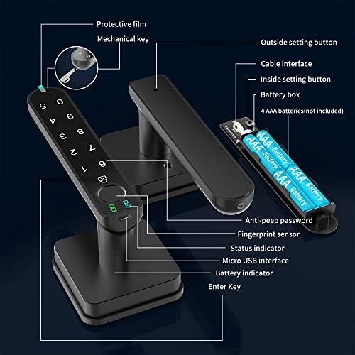 Foxgard Smart Fingerprint Door Lock,Biometric Door Lock, Electronic Door Knob...