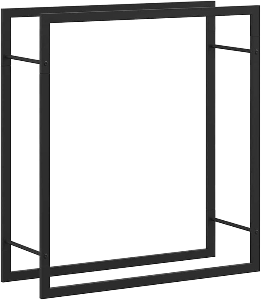 vidaXL Firewood Rack Matt Black 31.5"x11"x33.9" Steel