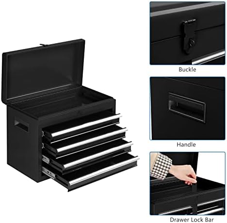 TUFFIOM 5-Drawer Rolling Tool Chest, Tool Storage Cabinet w/Drawers, Lockable...