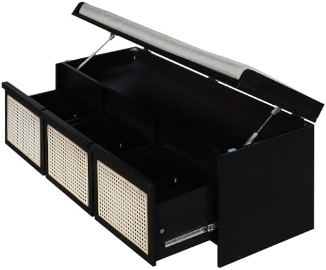 SOFTSEA 48" Shoe Storage Bench with Cushion, 2-Tier Entryway Bench with ...