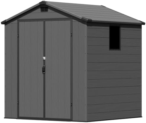 Patiowell Outdoor Plastic Storage Shed 6x6 FT, Resin Shed for Garden