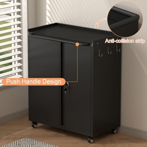 32''H Metal Storage Cabinets with Lock, Metal Garage Storage Cabinet ...