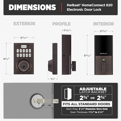 Kwikset HomeConnect 620 Z-Wave Long Range Enabled Keypad Smart Lock Convenien...