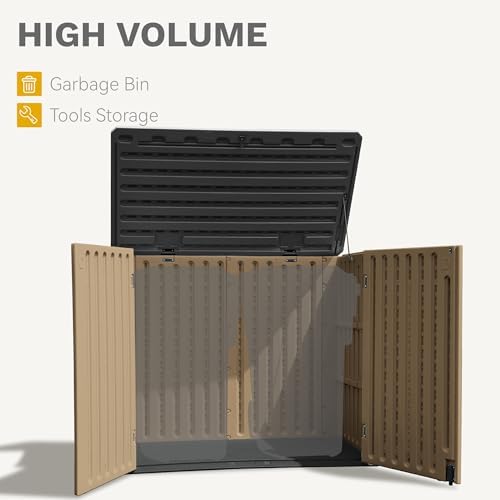 DWVO 35 Cu Ft Outdoor Horizontal Storage Shed w/o Shelf, 39 in Height Storage...