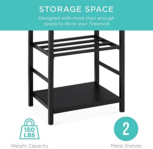 Best Choice Products 5-Piece Indoor Outdoor Wrought Iron Firewood Log Storage...