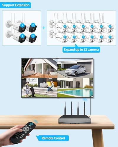 5MP Wireless Security Camera System 16CH NVR Outdoor WiFi Cameras 1TB HDD