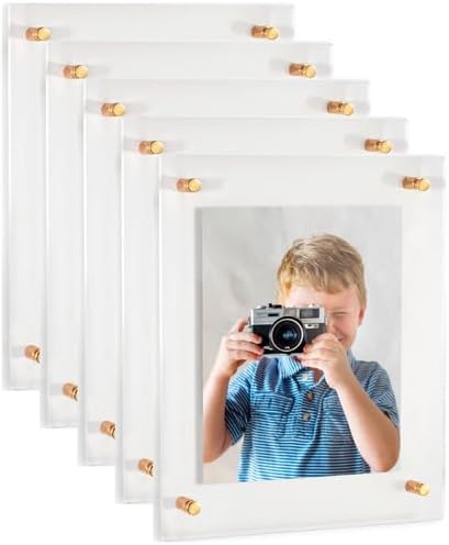 ArtToFrames 14x18 Inch Double Panel Floating Acrylic Picture Frame comes (5 P...