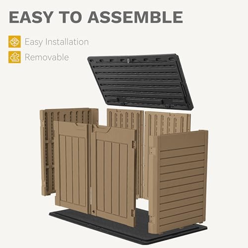 DWVO 35 Cu Ft Outdoor Horizontal Storage Shed w/o Shelf, 39 in Height Storage...