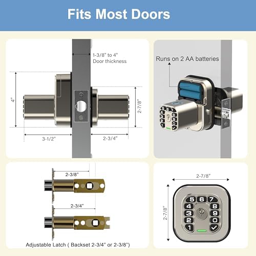 Richelock IU53 Double-Sided Fingerprint & Keypad Door Lock, All-Weather, ...