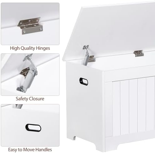 ZENY Storage Chest, Lift Top Storage Trunk, Entryway Shoe Bench, Wooden Stora...