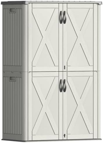 Patiowell 50 Cu.ft Resin Horizontal Outdoor Storage Shed, Plastic Cabinet