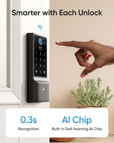 eufy Security Smart Lock Front Door Lever Set, Keyless Entry Deadbolt