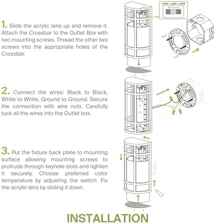 ASD 24" LED Outdoor Wall Light 4 Pack | Half Cylinder 3CCT, Porch | Black