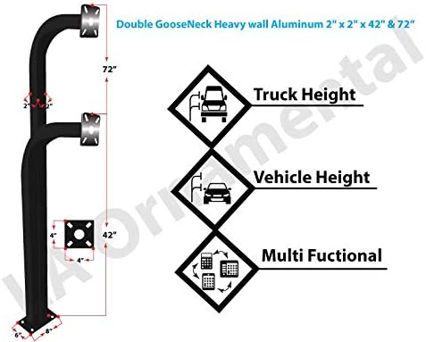 Gooseneck Stand Keypad Pedestal Pad Mount Aluminum mounting post gate entry D...